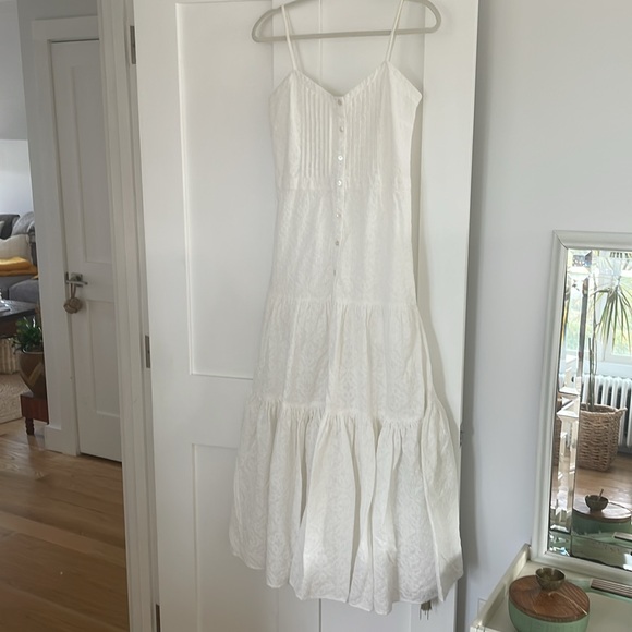 Veronica Beard Alondra Eyelet Lace Ruffle Tiered Maxi Dress in Small - Picture 4 of 9